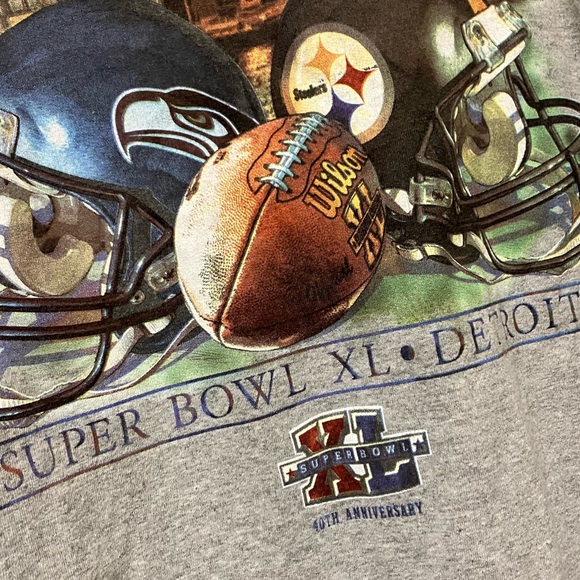 NFL Super Bowl XL Pittsburgh Steelers Seattle Seahawks Long Sleeve Tee 2006 - Picture 4 of 10